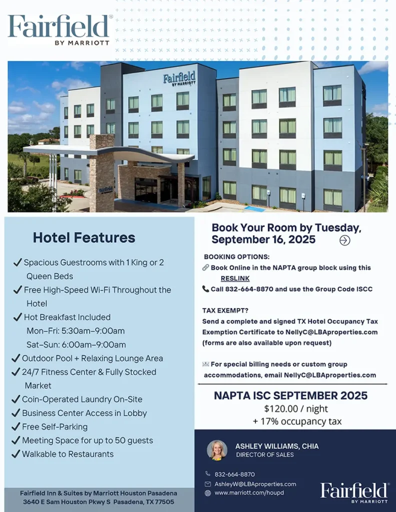 NAPTA ISC September 2025 Group Rate Flyer